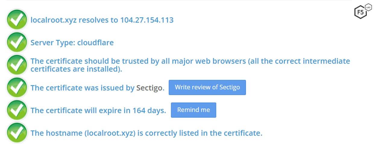 The C&C server has a valid SSL certificate, and it takes advantage of Cloudflare protection