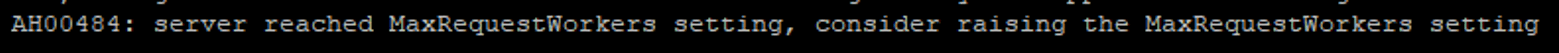 Figure 4: Error shown in Apache log, indicating that the slow POST attack succeeded