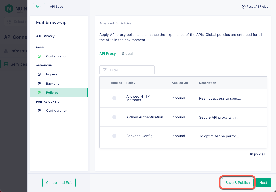 Service Gateway Policy