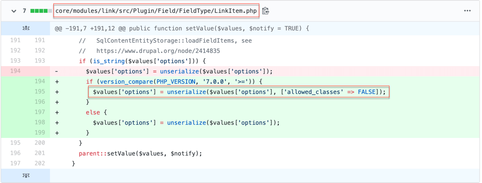 Figure 6. Modified LinkItem.php file