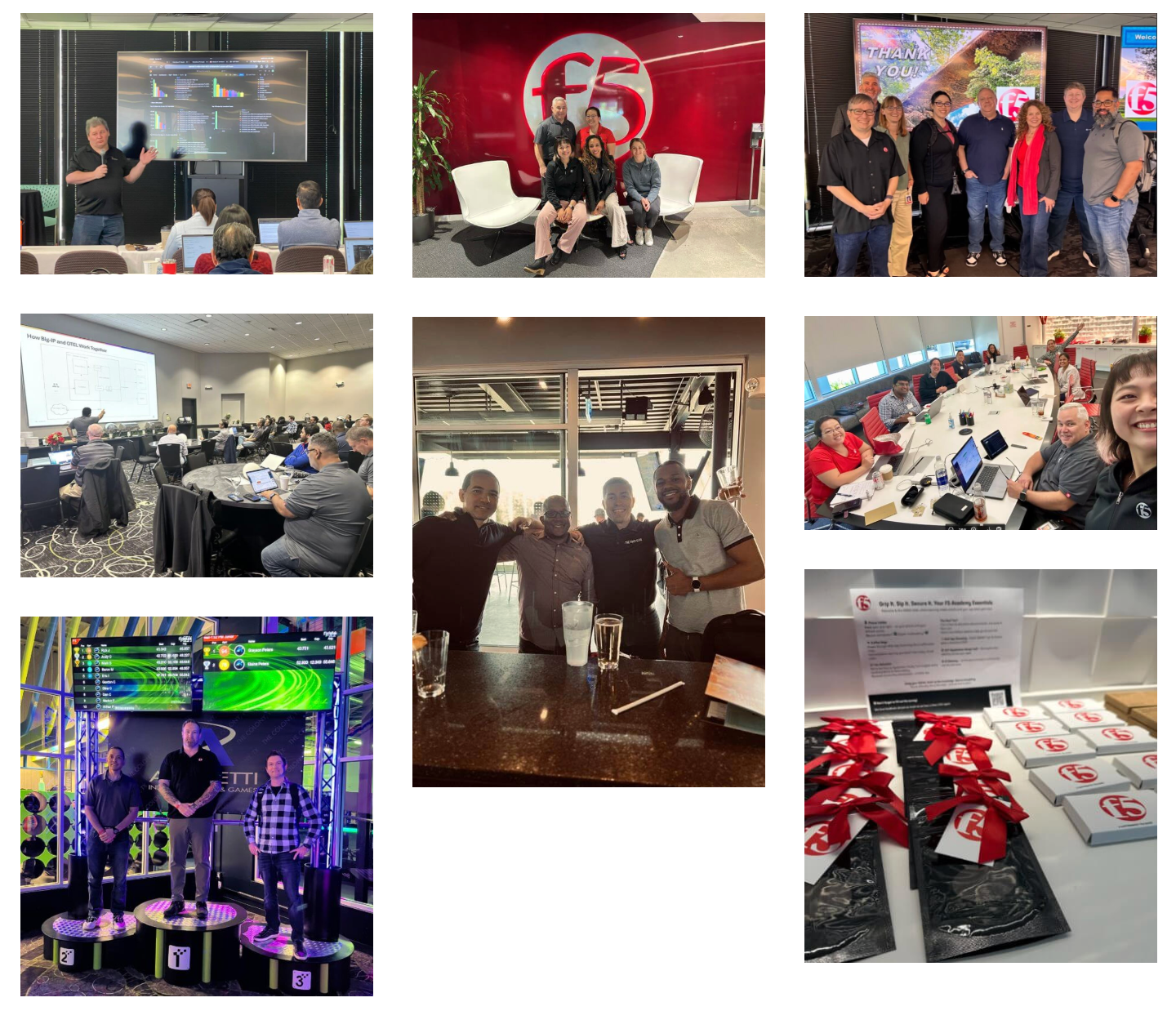 collage of moments from F5 academies