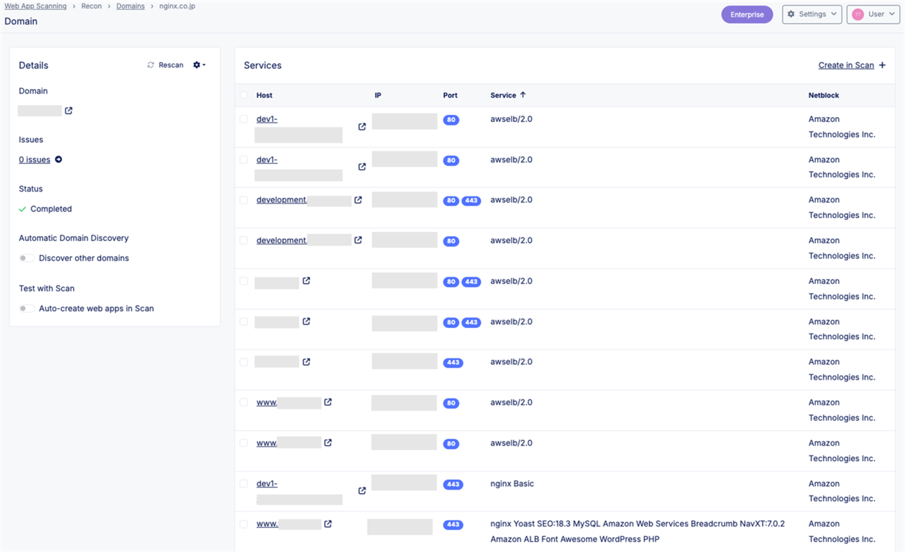 Web app scanning