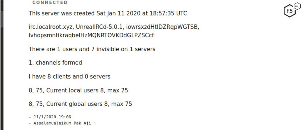 Screenshot of the development server showing the phrase assalamualaikum pak aji