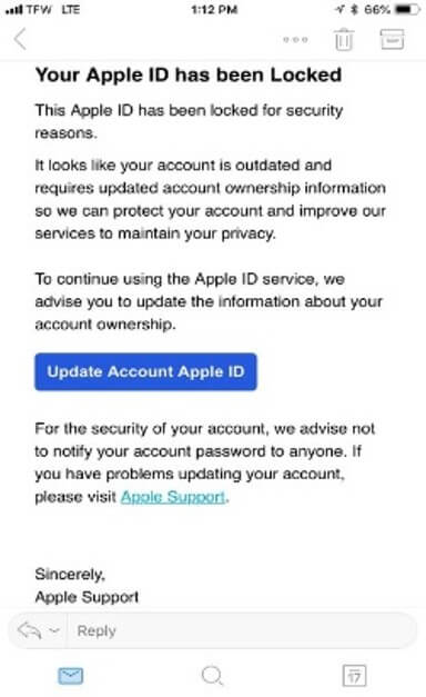 Figure 6: Fraudulent account lockout text messages are often more difficult to spot than email messages