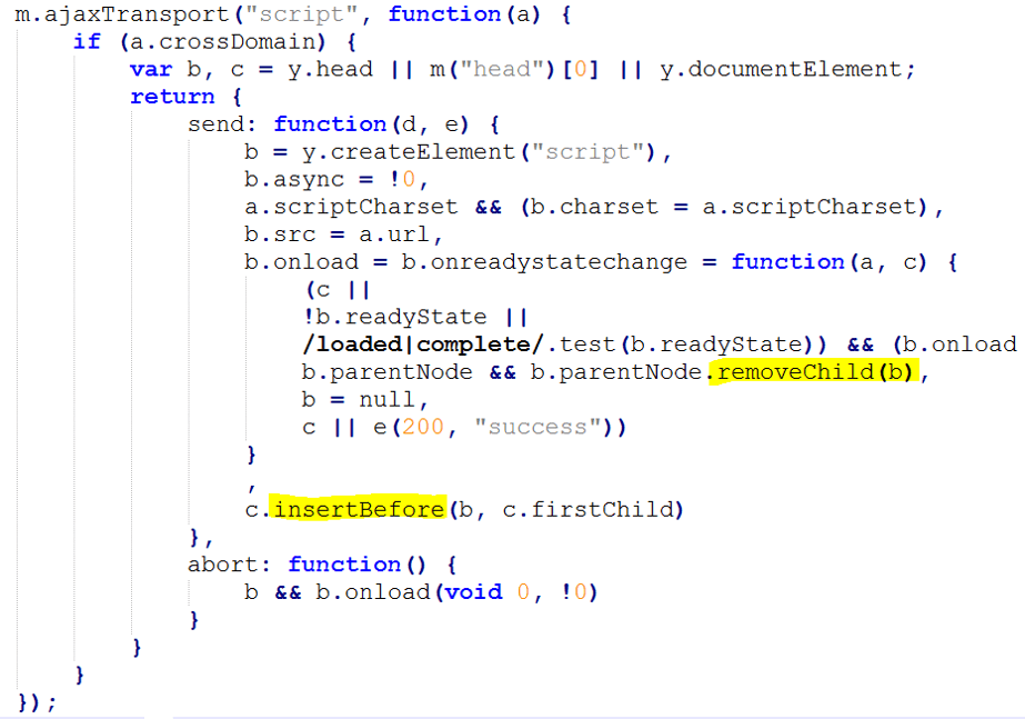 Figure 6: This malicious script executes when the victim’s credentials are submitted to the bank