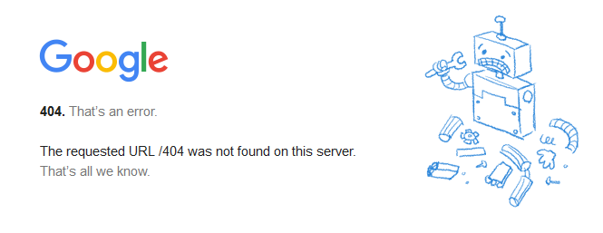 Figure 4: Google 404 Page