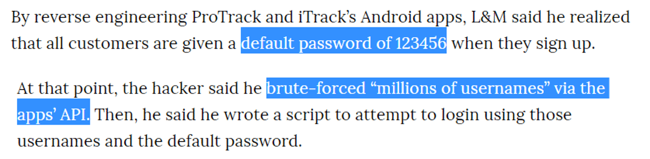 Figure 5: Brute-force GPS User Name + Known Password.