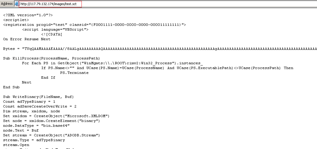 Figure 5: The remote scriptlets file