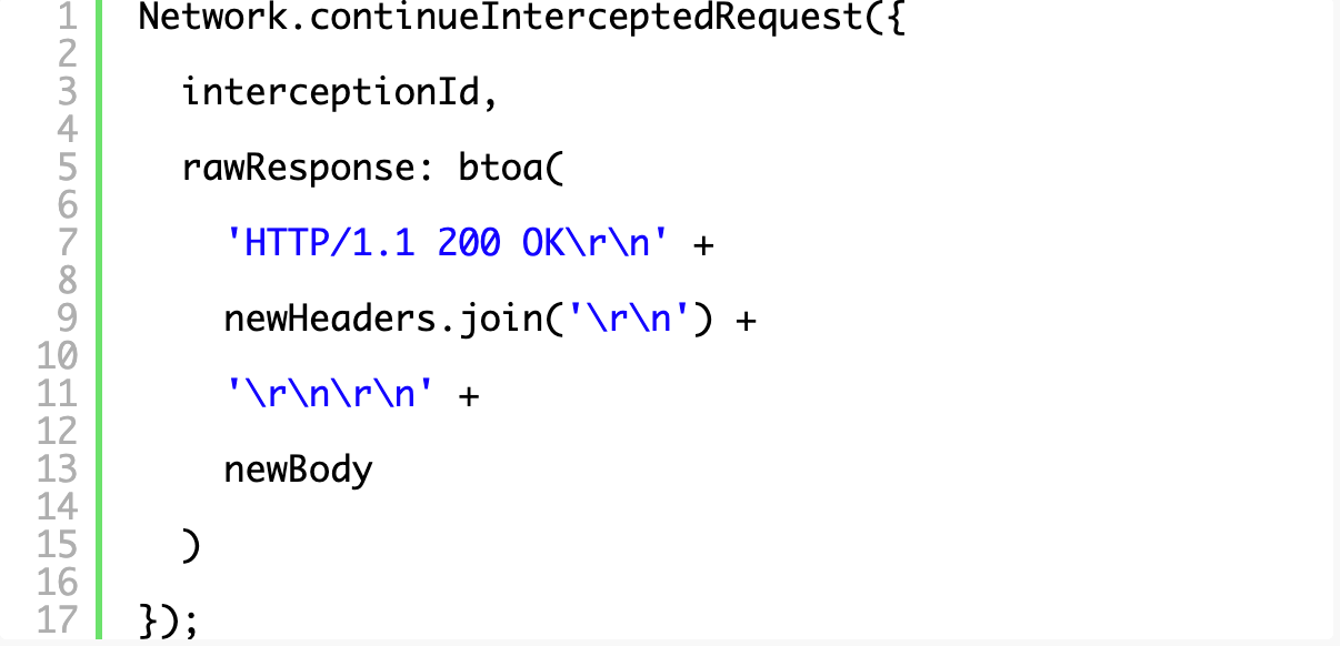 Intercepting and Modifying responses with Chrome via the Devtools Protocol