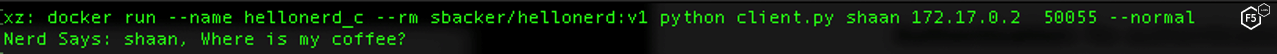 Hello Nerd sample response from server