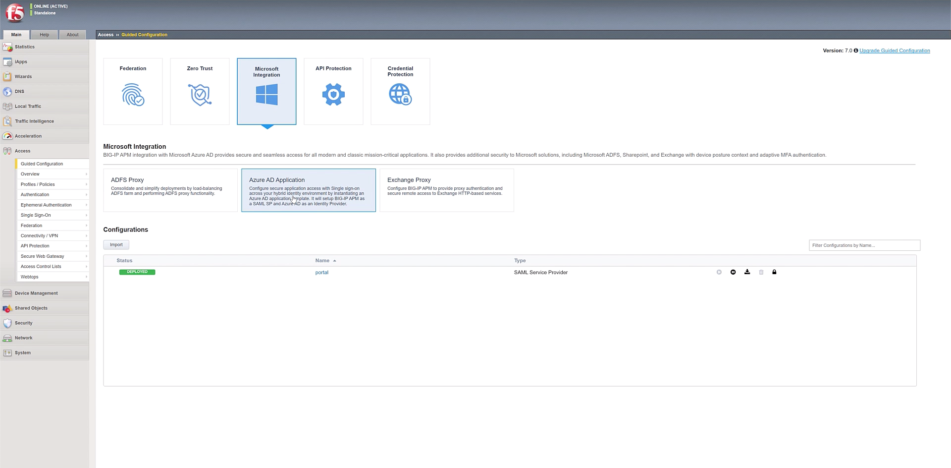 F5 BIG-IP Access Policy Manager (APM) and its Access Guided Configuration (AGC) illustrating integration with Azure Active Directory