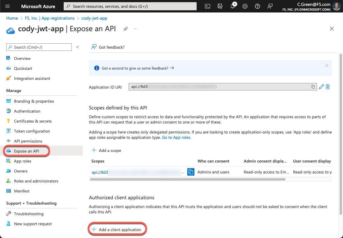 Add a Client Application