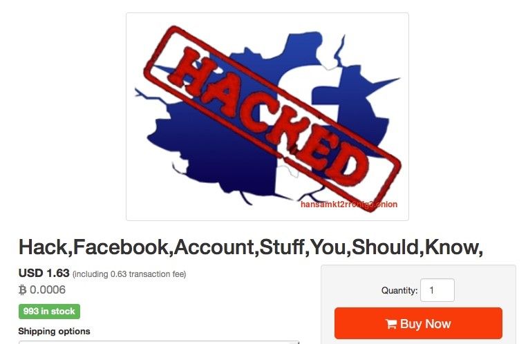 Screenshot of fake item for sale posting