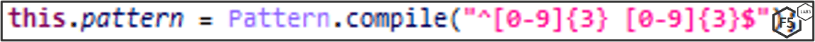 Figure 23. Regular expression pattern for Authenticator codes.