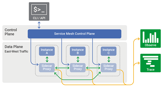 Service mesh environments using mTLS to encrypt and authenticate services. Source: nginx.com